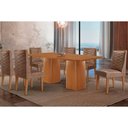 Ver imagem 1 de Conjunto: Mesa Sala Jantar Maldivas C/ Tampo Madeirado Canto Curvo 180x90cm e 6 Cadeiras Dafne