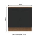 Ver imagem 7 de Balcão Madesa Agata 80cm com 2 Portas Rustico Preto