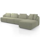 Ver imagem 6 de Sofá 5 Lugares com Chaise Direito Sala Living 328cm Arlo F04 Bouclê Oliva - Lyam Decor