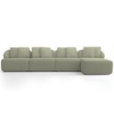 Ver imagem 3 de Sofá 5 Lugares com Chaise Direito Sala Living 328cm Arlo F04 Bouclê Oliva - Lyam Decor