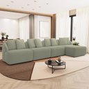 Ver imagem 1 de Sofá 5 Lugares com Chaise Direito Sala Living 328cm Arlo F04 Bouclê Oliva - Lyam Decor