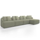 Ver imagem 2 de Sofá 5 Lugares com Chaise Direito Sala Living 328cm Arlo F04 Bouclê Oliva - Lyam Decor