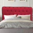 Ver imagem 1 de Cabeceira Estofada Cama Box King 195cm París Corino Vermelho- Mabe Magazine