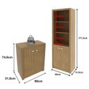 Ver imagem 4 de Conjunto Home Office Mesa Balcão Armário 3 Peças Amêndoa