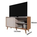 Ver imagem 4 de Rack com Painel para TV até 50 Polegadas MDF 160cmx160,5cm Fresno New Austin Cinza Grigio Fosco/Cinamomo Mel