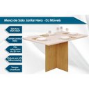 Ver imagem 2 de Conjunto: Mesa Sala Jantar Hera Tampo Madeirado C/ Vidro Reto 120x90cm e 4 Cadeiras Lia Cedro/off