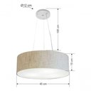 Ver imagem 6 de Lustre Pendente Cilíndrico Md-4184 Cúpula em Tecido 45x15cm Rustico Bege - Bivolt