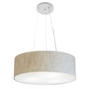 Ver imagem 1 de Lustre Pendente Cilíndrico Md-4184 Cúpula em Tecido 45x15cm Rustico Bege - Bivolt