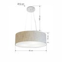 Ver imagem 2 de Lustre Pendente Cilíndrico Md-4184 Cúpula em Tecido 45x15cm Rustico Bege - Bivolt