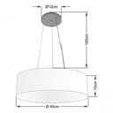Ver imagem 4 de Lustre Pendente Cilíndrico Md-4184 Cúpula em Tecido 45x15cm Rustico Bege - Bivolt
