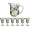 Jogo de Jarra de Cristal 1,3L com Taças 240ml Coqueiro Lyor 7 Peças Palm Hand Painting - 1