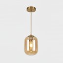 Ver imagem 3 de Pendente Moderno Glass Dourado Vidro Âmbar com Lâmpada Led