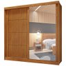 Guarda Roupa Viena Casal com Espelho 2 Portas 4 Gavetas Bianchi Cor Naturale - 1