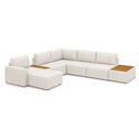 Ver imagem 2 de Sofá de Canto Modulado 347cm - 368cm 8 Lugares France Bouclé Nobre Off White - Sallar Home
