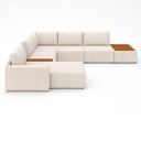 Ver imagem 5 de Sofá de Canto Modulado 347cm - 368cm 8 Lugares France Bouclé Nobre Off White - Sallar Home