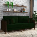 Ver imagem 1 de Sofá Montecarlo 2 Lugares 172cm Veludo/pu Verde/marrom