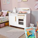 Ver imagem 1 de Cozinha Infantil de Madeira Compacta Kit Livro Educativo - Branco
