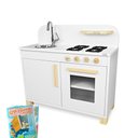Ver imagem 2 de Cozinha Infantil de Madeira Compacta Kit Livro Educativo - Branco