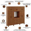 Ver imagem 5 de Guarda Roupa Casal com Espelho 10 Portas Aplique 3 Gavetas Madeira Maciça Lorie F06 Castanho - Lyam