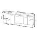 Ver imagem 6 de Armário Camila Cozinha Gabinete de Pia 140 Cm e Balcão para Cooktop 5 Bocas e Forno ou Microondas Al