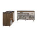 Ver imagem 4 de Armário Camila Cozinha Gabinete de Pia 140 Cm e Balcão para Cooktop 5 Bocas e Forno ou Microondas Al