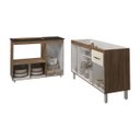 Ver imagem 5 de Armário Camila Cozinha Gabinete de Pia 140 Cm e Balcão para Cooktop 5 Bocas e Forno ou Microondas Al