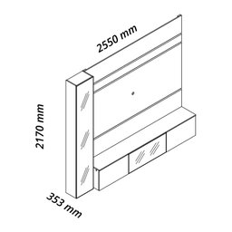 Home para Tv Luminare 1 Cristaleira Led Vidro Reflecta 100% Mdf Off White Naturale - Gelius - 4