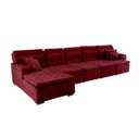 Ver imagem 5 de Sofá Retrátil e Chaise Orlando 420x190 Vinho