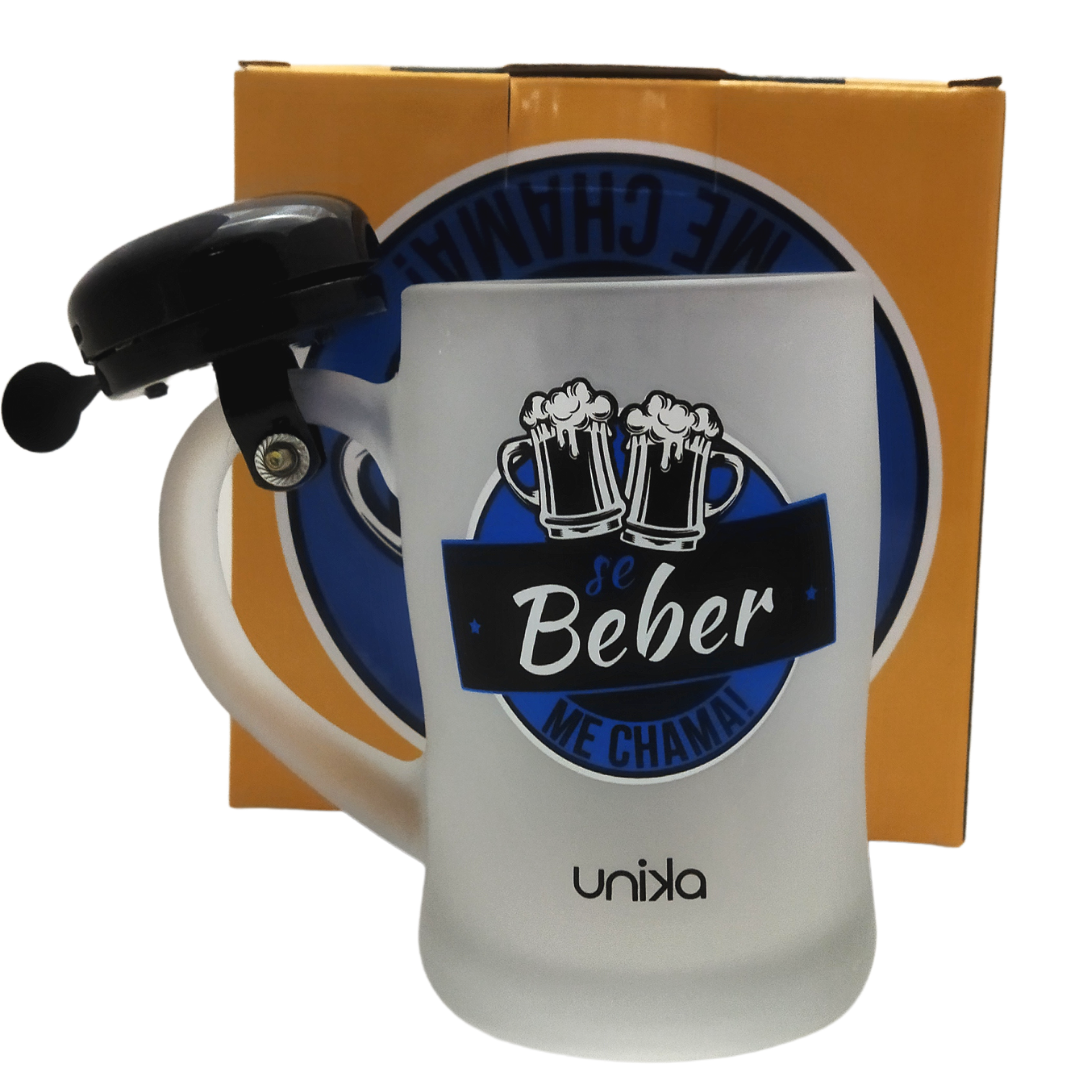 Caneca com Campainha Cerveja Se Beber Me Chama 400Ml Unika - 2