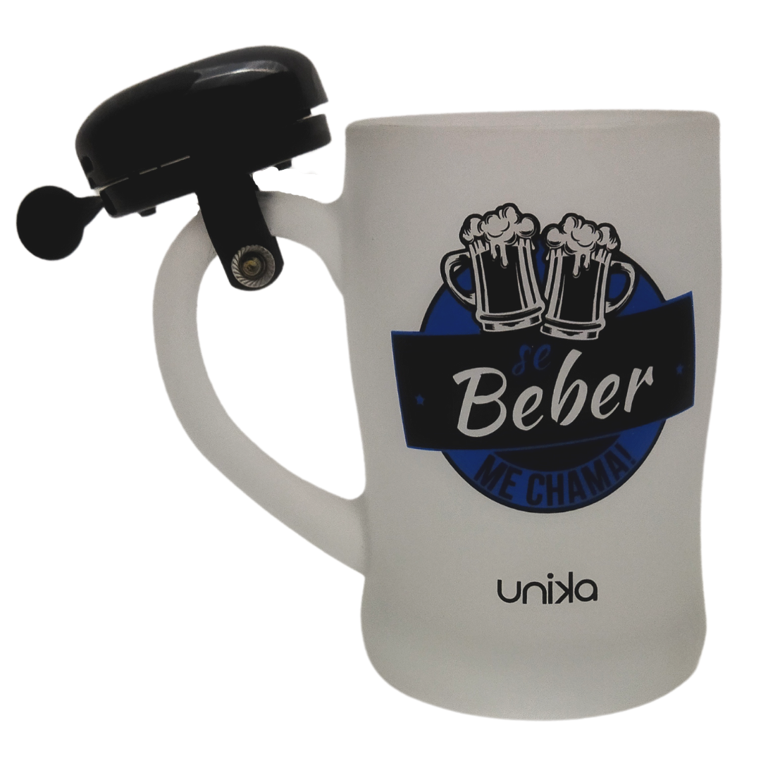 Caneca com Campainha Cerveja Se Beber Me Chama 400Ml Unika