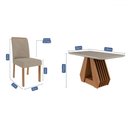 Ver imagem 4 de Mesa de Jantar 4 Lugares Ágata Fernanda com Vidro Cinamomo/off White/bege - Cimol