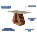 Ver imagem 6 de Mesa de Jantar 4 Lugares Ágata Fernanda com Vidro Cinamomo/off White/bege - Cimol