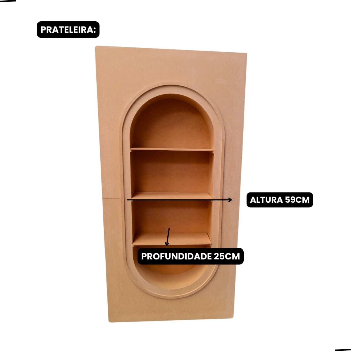 Painel Channel com Prateleiras para Lembrancinhas e Decoração Festas Mdf Cru - 8