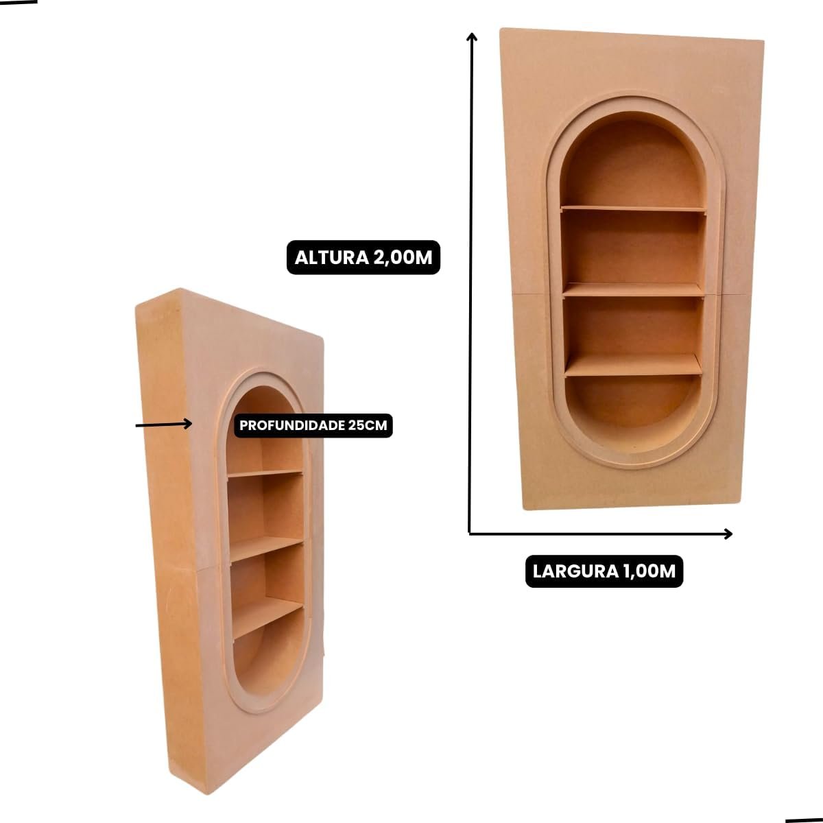 Painel Channel com Prateleiras para Lembrancinhas e Decoração Festas Mdf Cru - 7