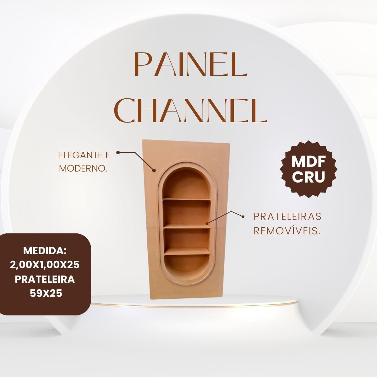 Painel Channel com Prateleiras para Lembrancinhas e Decoração Festas Mdf Cru - 6