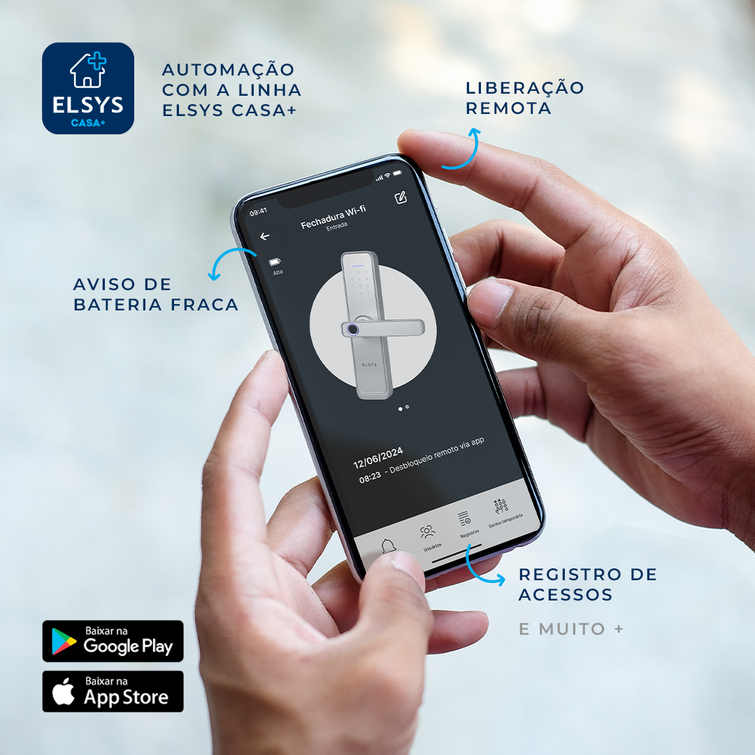 Fechadura Digital de Embutir Wi-fi Esf-de4000b + Instalação Prata Elsys - 4