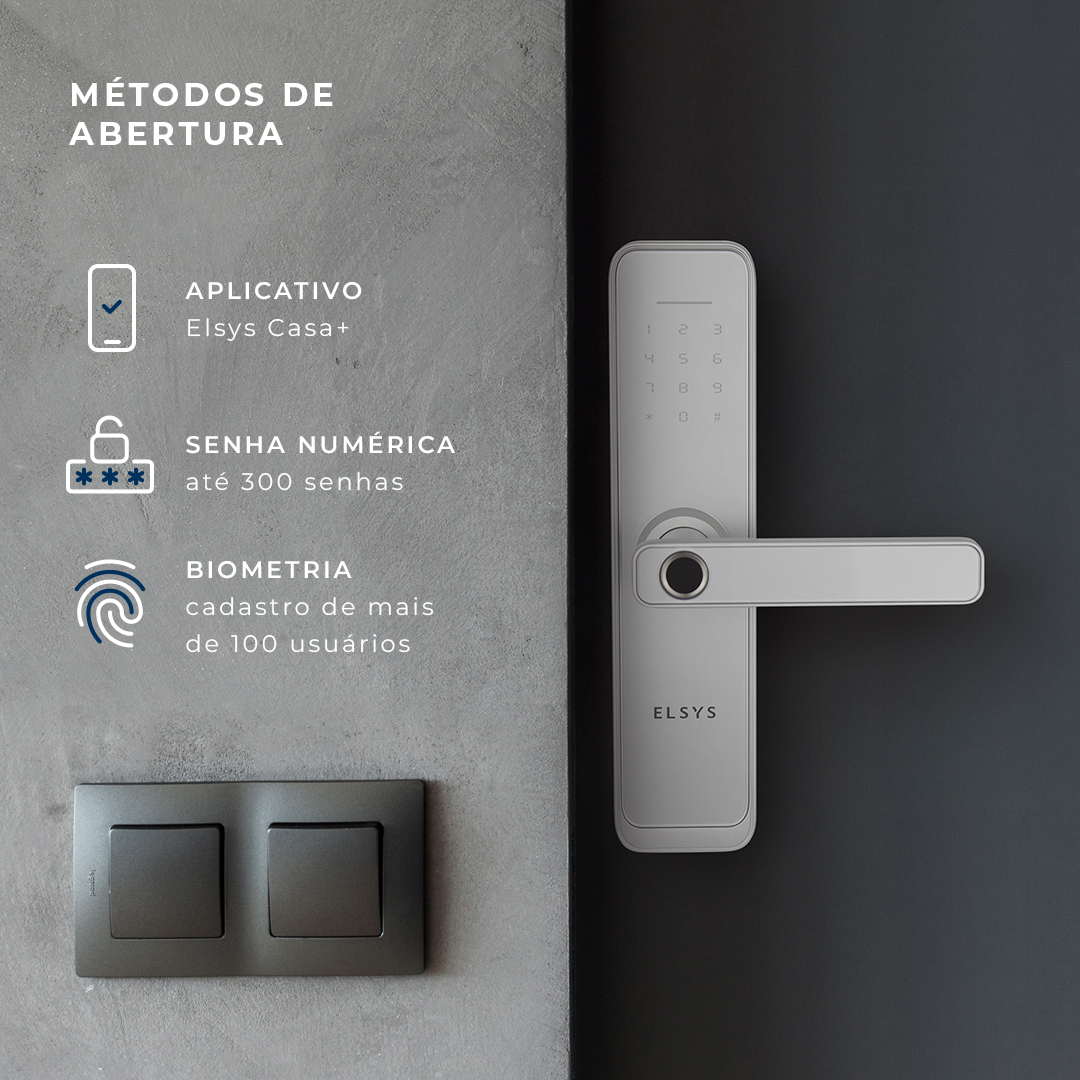 Fechadura Digital de Embutir Wi-fi Esf-de4000b + Instalação Prata Elsys - 3