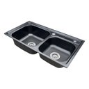 Ver imagem 2 de Cuba Dupla Cor Preta Cozinha Gourmet Aço Inox Luxo com Acessórios - Brinovar