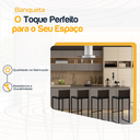 Ver imagem 3 de Kit 4 Bancos Quadrado Junco Argila para Bancada Alta Cozinha Área Gourmet Bistrô Piscina Bar