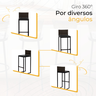 Kit 4 Bancos Quadrado Junco Argila para Bancada Alta Cozinha Área Gourmet Bistrô Piscina Bar - 5