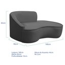 Ver imagem 5 de Kit Divã Recamier Orgânico Marrocos 180cm Lado Direito e 1 Poltronas Amore Linho Cinza Escuro
