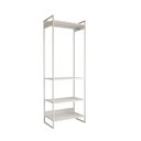 Ver imagem 2 de Guarda Roupa Aberto Industrial Modulado Solteiro Branco Cabideiro Ferro Branco