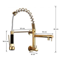 Torneira de Parede Cozinha Gourmet Cor Dourada Aço Inox 304 - Brinovar - 8
