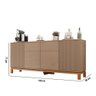 Aparador Buffet Sala de Estar 4 Portas 180cm Visari Marrom/freijó C01 - D'rossi - 3