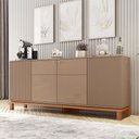 Ver imagem 6 de Aparador Buffet Sala de Estar Cozinha 4 Portas 180cm Visari Marrom/Freijó C01 - D’Rossi
