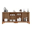 Ver imagem 4 de Aparador Buffet Sala de Estar 4 Portas 180cm Visari Marrom/freijó C01 - D’Rossi