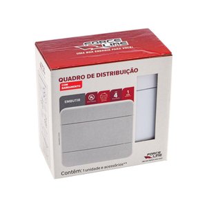 Quadro de Distribuição C/Barramento 4 Disj Embutir Forceline