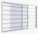 Ver imagem 1 de Janela de Correr Alumínio Branco 02 Folhas c/Grade Horizontal Confort - 100x100