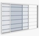 Ver imagem 3 de Janela de Correr Alumínio Branco 02 Folhas c/Grade Horizontal Confort - 100x100