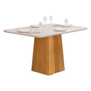 Ver imagem 4 de Conjunto: Mesa Sala Jantar Italia Tampo Madeirado C/ Vidro 120x90cm e 4 Cadeiras Julia Cedro/off